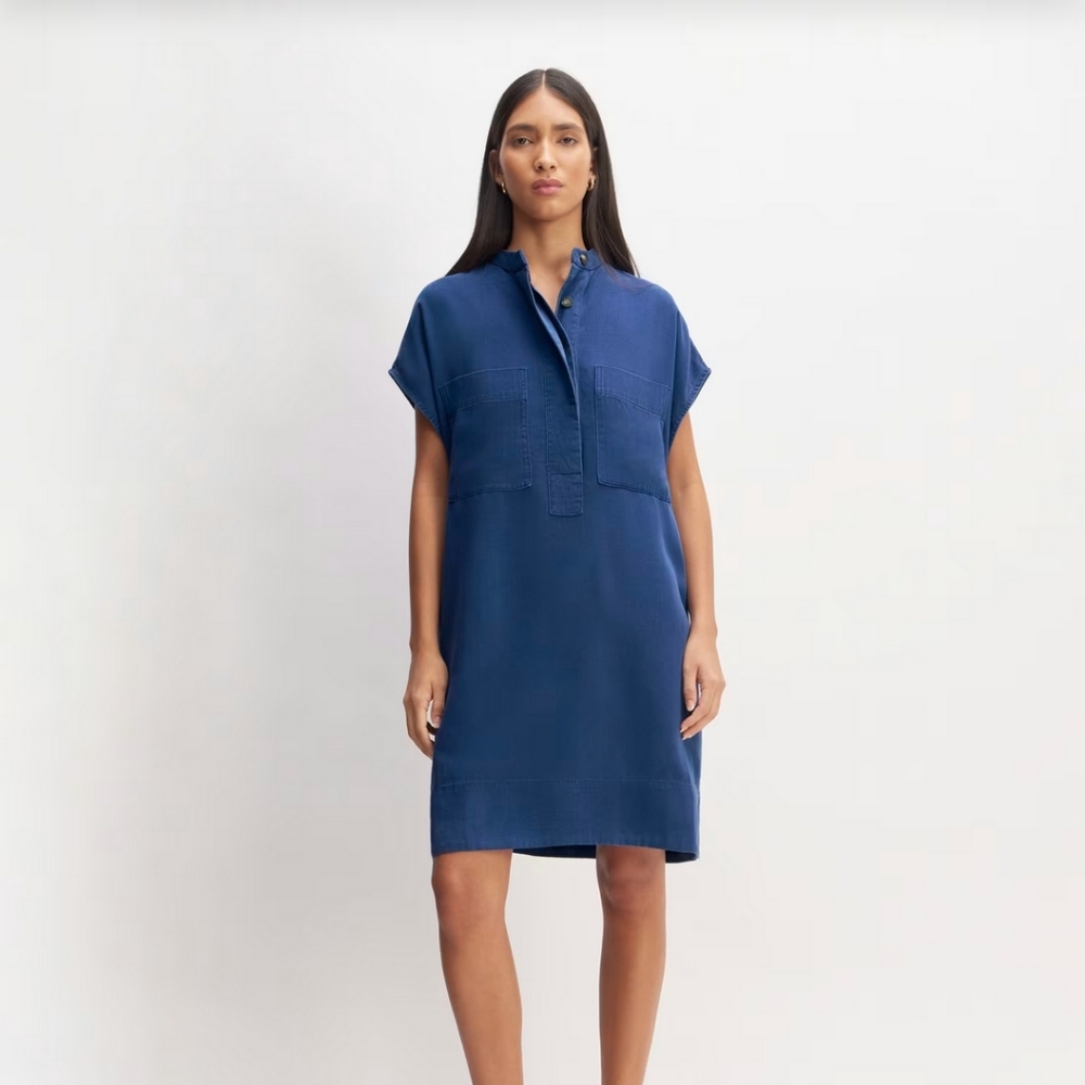 Easy Workwear Dress-Navy-Everlane-Size M